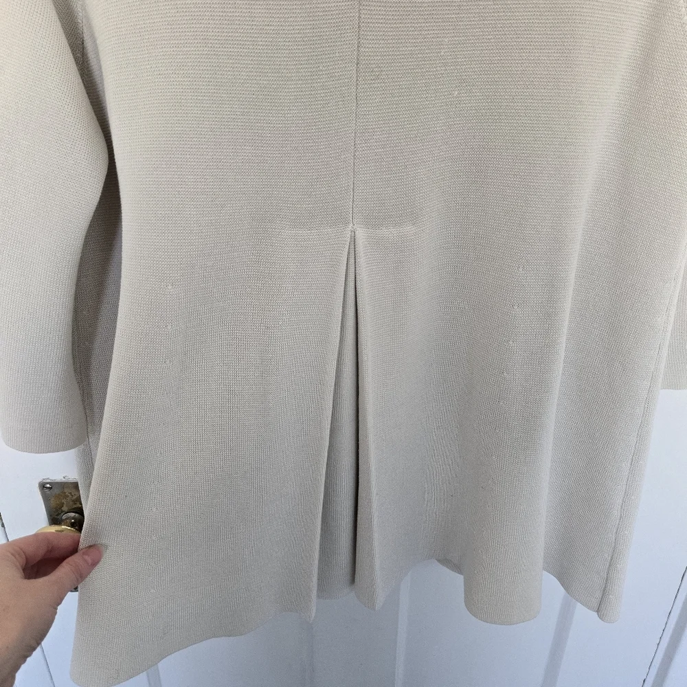 Eileen Fisher Women's Silk Cotton Interlock Cardigan Size L Lagenlook Minimalist - Picture 8 of 12